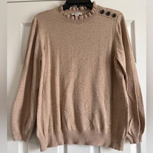 LOFT Beige Speckled Knit Sweater